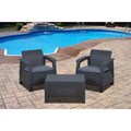 Atlantic 'Mykonos' 3-piece Grey Wicker Balcony Set