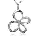 Jessica Simpson Silver Diamond Accent Butterfly Necklace