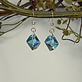 Jewelry by Dawn Sterling Silver Earrings With Aquamarine Crystal Cosmic
