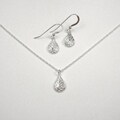 Jewelry by Dawn Filigree Teardrop Sterling Silver Necklace and Earring Set