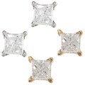 14k Yellow and White Gold 1/8ct Diamond Stud Earrings