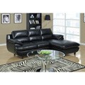 Black Bonded Leather Sectional