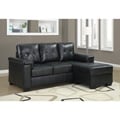 Black Bonded Leather Sectional