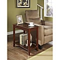 Espresso Trapeziod Wooden Chair Side End Table
