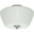Galileo 3 Light Halogen Flush Mount Polished Chrome with Satin White Glass