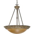 Rockport Tuscano 4 Light Pendant Dorado Bronze with Sepia Colored Glass Shades