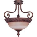 Wesley 3-light Semi-flush Dark Plum Bronze With Amber Bisque Glass