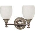 Rockport Milano Alabaster Glass Brushed Nickel 2-Light Vanity Wall Sconce