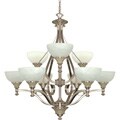 Rockport Milano Alabaster Swirl Glass Brushed Nickel 9-light Chandelier