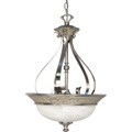 Rockport Milano Brushed Nickel Alabaster Glass 3-light Pendant Fixture