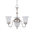 Salem 3 Light Chandelier Brushed Nickel with Frosted Linen Glass
