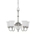 Salem 5 + 2 Light Brushed Nickel With Frosted Linen Glass Chandelier