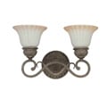 Fortunata 2 Light Lisbon Bronze With Corvo Amber Wash Glass Vanity