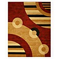 Pat Abstract Red Rug (3'3 X 4'6)