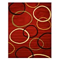 Pat Circles Abstract Red Rug (3'3 x 4'6)