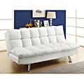 White Leather-Look Click Clack Futon