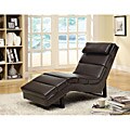 Dark Brown Leather-Look Chaise Lounger
