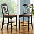 ETHAN HOME Mackenzie 24-Inch Black Counter Height Stool (Set of 2)
