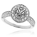 14Kt White Gold 1ct TDW Semi Mount Diamond Ring