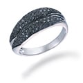 Sterling Silver 3/5ct TDW Black Diamond Double Row Ring