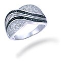Sterling Silver 3/4ct TDW Black and White Diamond Ring (I-J, I2-I3)