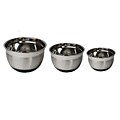 Stainless Steel Non-Skid Silicone Rubber Mixing Bowls (Set of 3)