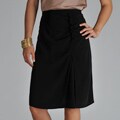 Hanna & Gracie Women's Black Inverted Pleated Skirt