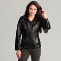Jones New York Women's Black Leather Jacket