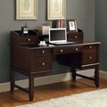 Cappuccino Solid Wood Office Desk / Hutch