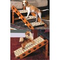 Sturdy Convertible Pet 3-Step Stairs or Ramp with Paw Print Design