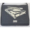 Two Tree Designs Handmade Medium Grey Turntable Music Messenger Bag