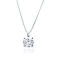 14k White Gold 1/3 to 1 1/2ct TDW Diamond Solitaire Necklace (G-H, I1-I2)
