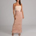 Cachet Women's Strapless Ruched Long Gown