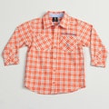 US Polo Boy's Orange Plaid Button Front Shirt