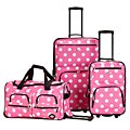 Rockland Perfect Ensemble Pink Dot 3-piece Expandable Luggage Set