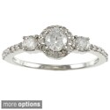 14k Gold 3/4ct TDW Round Diamond Halo Engagement Ring (G-H, I1-I2)