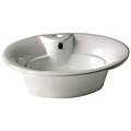 Oval White Vessel with Overflow and Single Hole Faucet