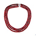 Pearlz Ocean Sterling Silver Red Coral 3-row Necklace
