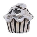 Sterling Silver Cupcake Charm Bead