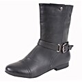 Elegant by Beston Women's 'Meley-2' Black Buckle Boots