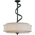 Darwin Bronze and Natural Linen 3-Light Pendant