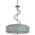 Darwin Nickel and Grey Fabric 3-Light Pendant