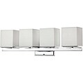 Bento Chrome with Satin White 4-light Vanity Fixture
