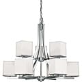 Bento Chrome with Satin White 9-light Two-tier Chandelier