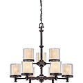Decker Bronze with Clear/ Cream 9-light Chandelier