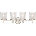 Decker Nickel Finished and Frosted 4-Light Vanity Fixture