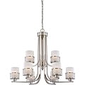 Fusion 9-Light Chandelier Nickel w/ Frosted Glass