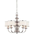 Candice Nickel and Flat Pleated White Shades 5-Light Chandelier