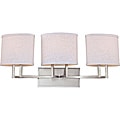 Gemini Nickel and Slate Gray Fabric Shades 3-Light Vanity Fixture