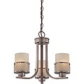 Fusion Bronze and Russet Glass 3-Light Chandelier
